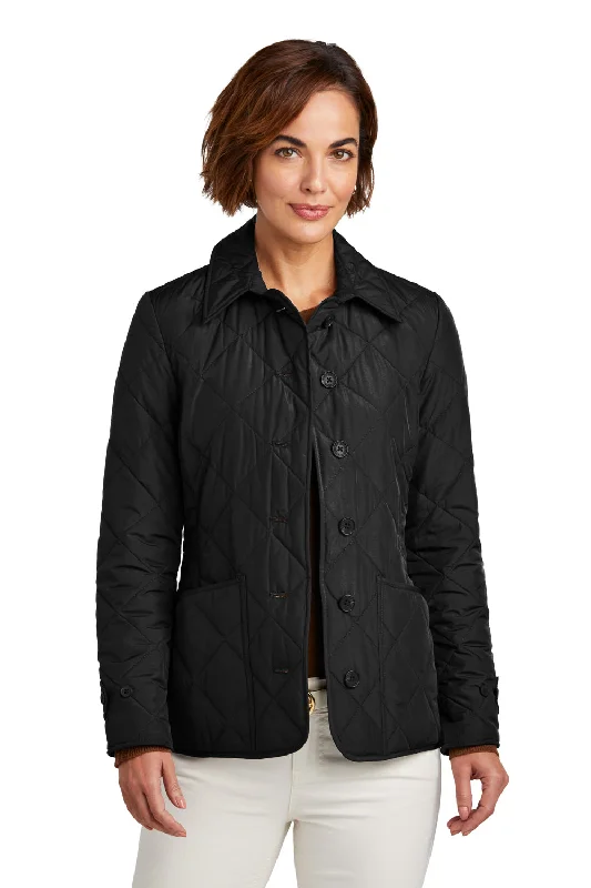 Street Fashion Brooks Brothers Womens Water Resistant Quilted Full Zip Jacket - Deep Black Street Fashion Brooks Brothers Womens Water Resistant Quilted Full Zip Jacket - Deep Black