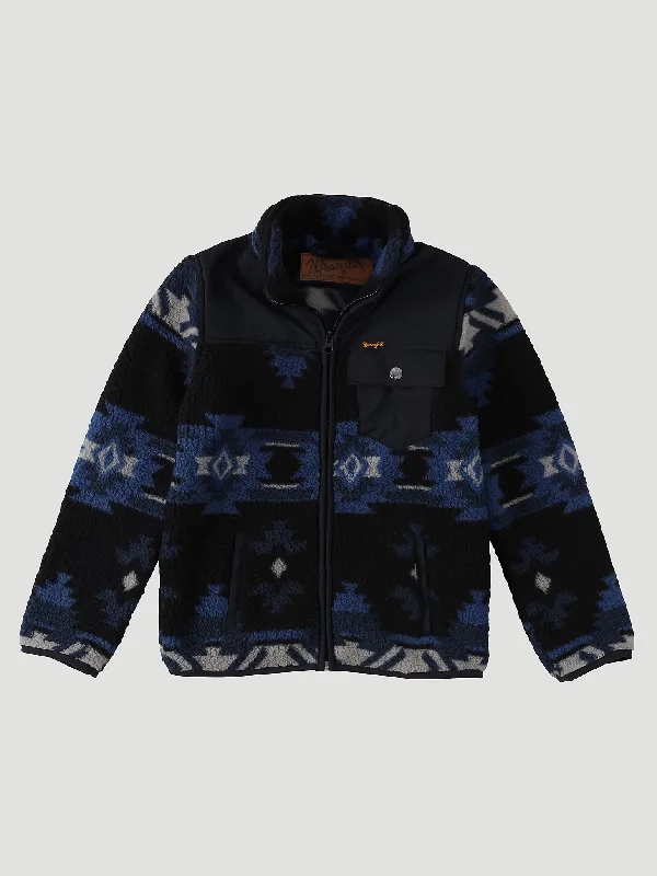 Classic Retro Boy's Wrangler Zip Front Sherpa Jacket #112337130