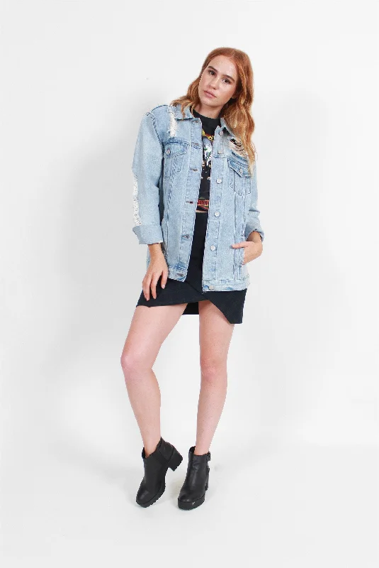 Easy Chic Total Destruction Oversized Denim Jacket