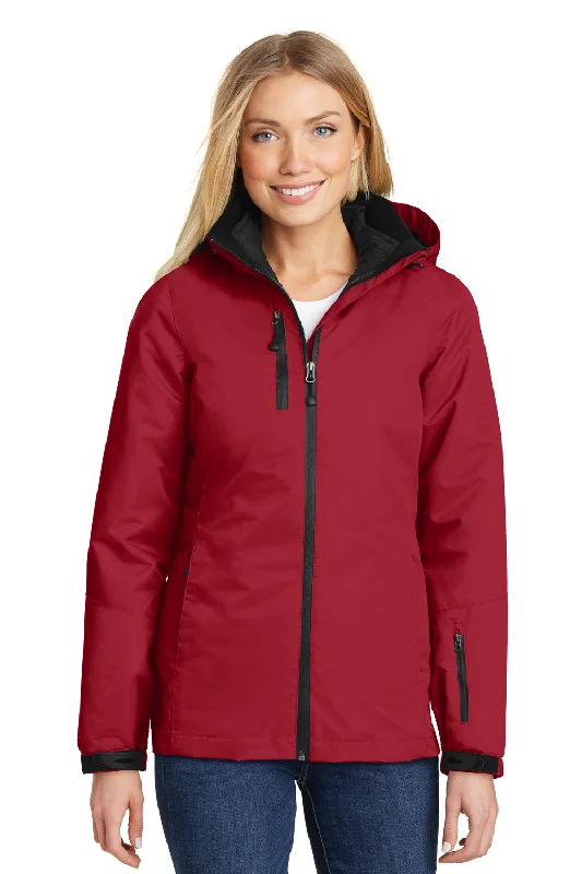 Unique Prints Port Authority Womens Vortex 3-in-1 Waterproof Full Zip Hooded Jacket - Rich Red/Black Unique Prints Port Authority Womens Vortex 3-in-1 Waterproof Full Zip Hooded Jacket - Rich Red/Black