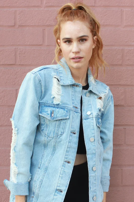 Comfy Pants Total Destruction Oversized Denim Jacket