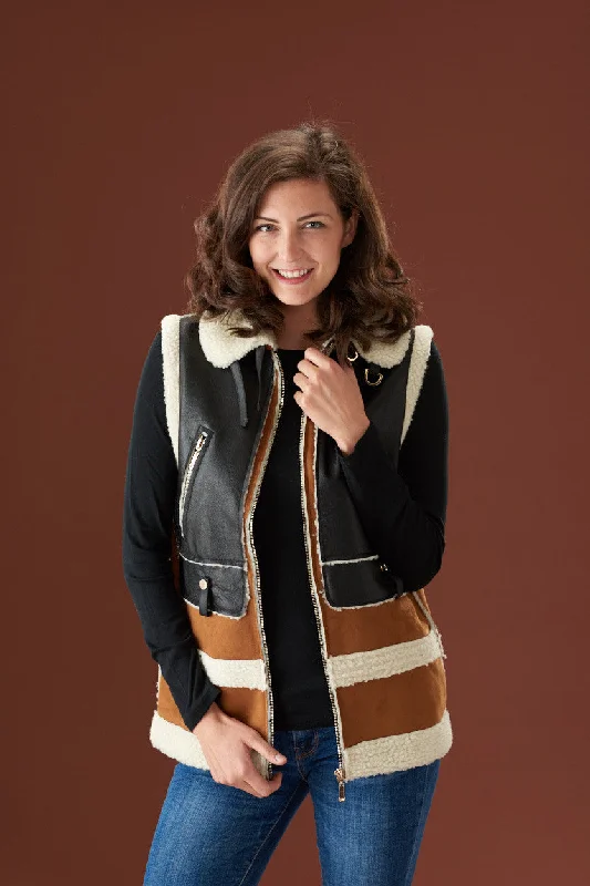 Sports outdoor style Rebecca Elliot Faux Fur Vest