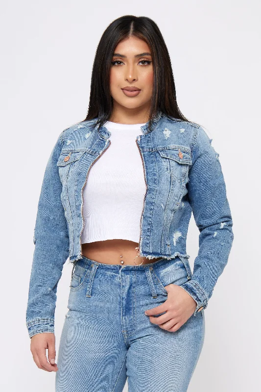 Avant-garde Design Rose Thorn - Denim Jacket