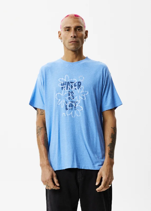 Classic Series AFENDS Mens Waterfall - Boxy Graphic T-Shirt - Arctic