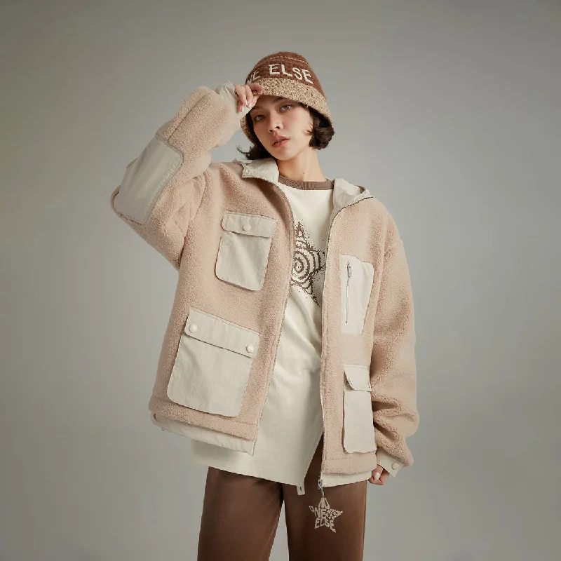Retro Literary Style Hooded Fleece Jacket