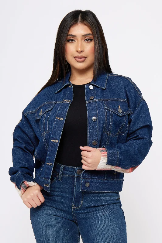 Fashionable And Versatile Brushed Flannel Denim Mix