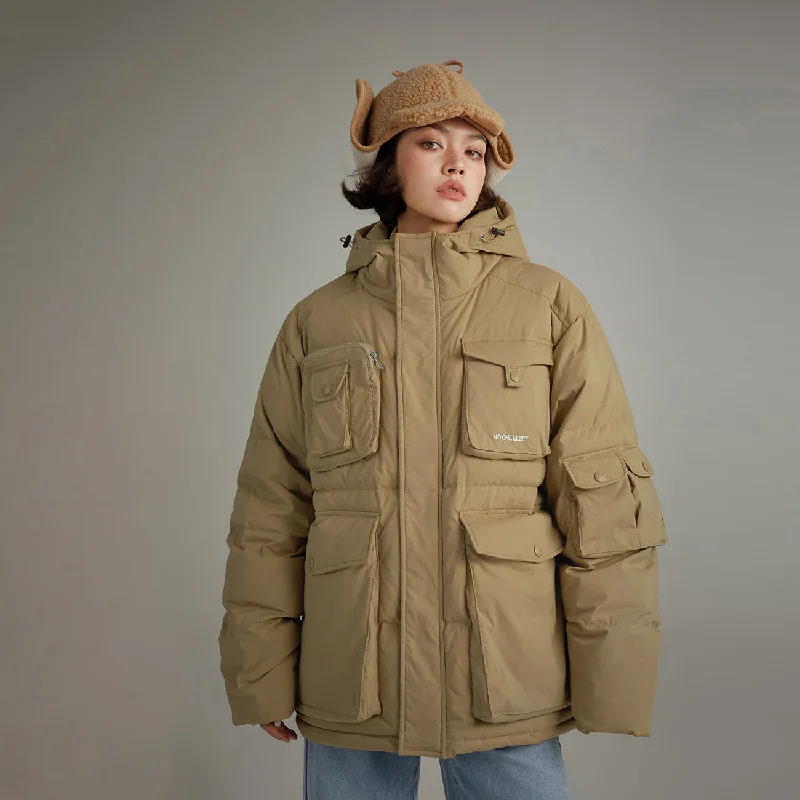 Warm Winter Series Hooded Multi-Pocket Padded Jacket