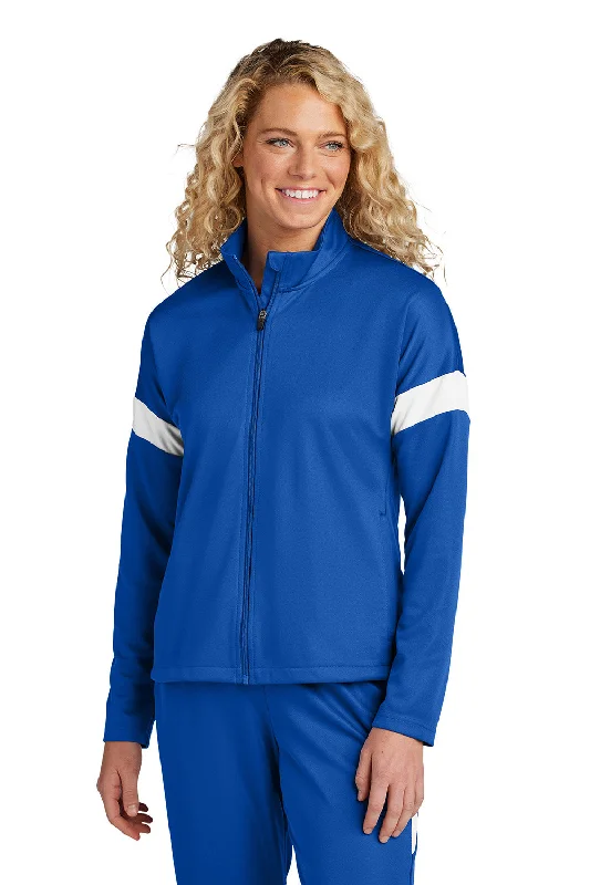 Layered Comfort Sport-Tek Womens Moisture Wicking Travel Full Zip Jacket - True Royal Blue/White - New Layered Comfort Sport-Tek Womens Moisture Wicking Travel Full Zip Jacket - True Royal Blue/White - New