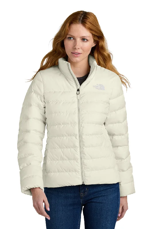 Soft Textures The North Face Womens Down Hybrid Water Resistant Full Zip Jacket - Vintage White - New