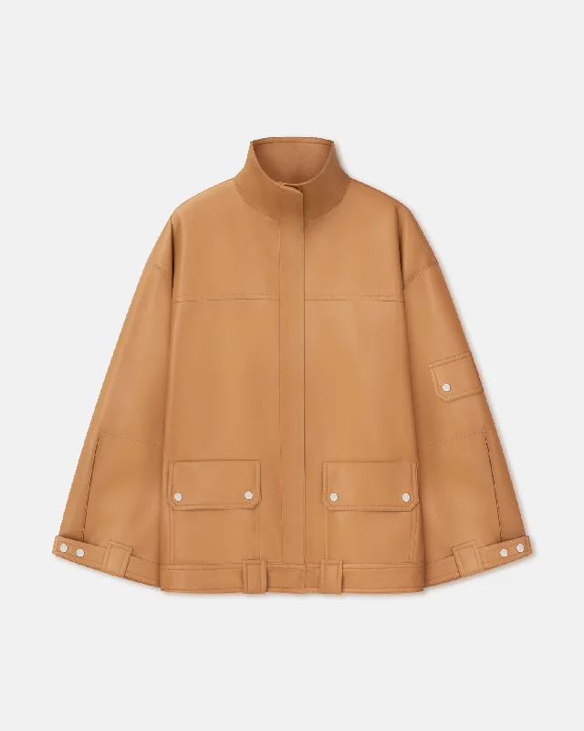 Street Style Suit Silva - Regenerated Leather Jacket - Tan Apricot