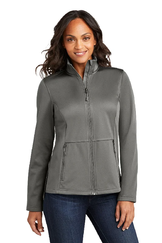 Design sense Port Authority Womens Water Resistant Flexshell Full Zip Jacket - Smoke Grey - New