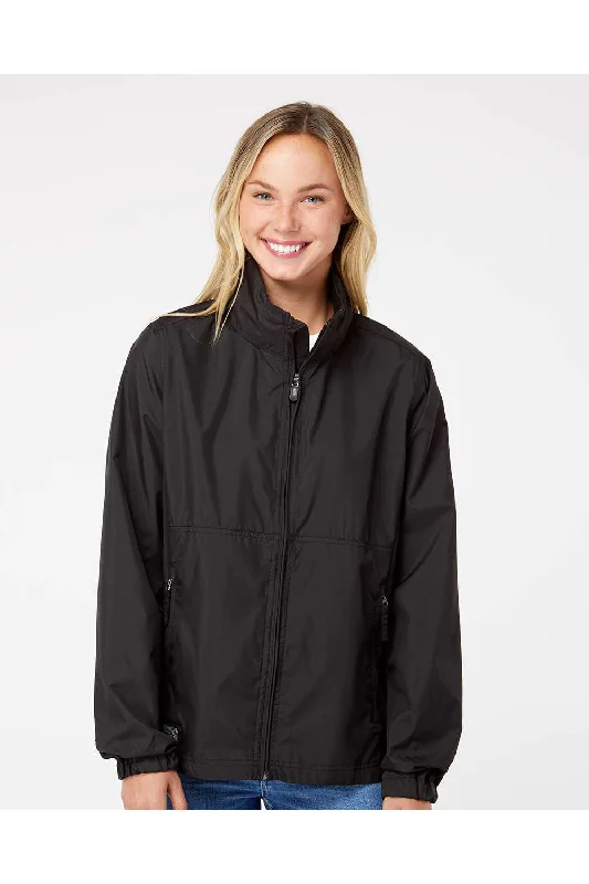 Editorial Design Dri Duck Womens Riley Packable Water Resistant Full Zip Jacket - Black