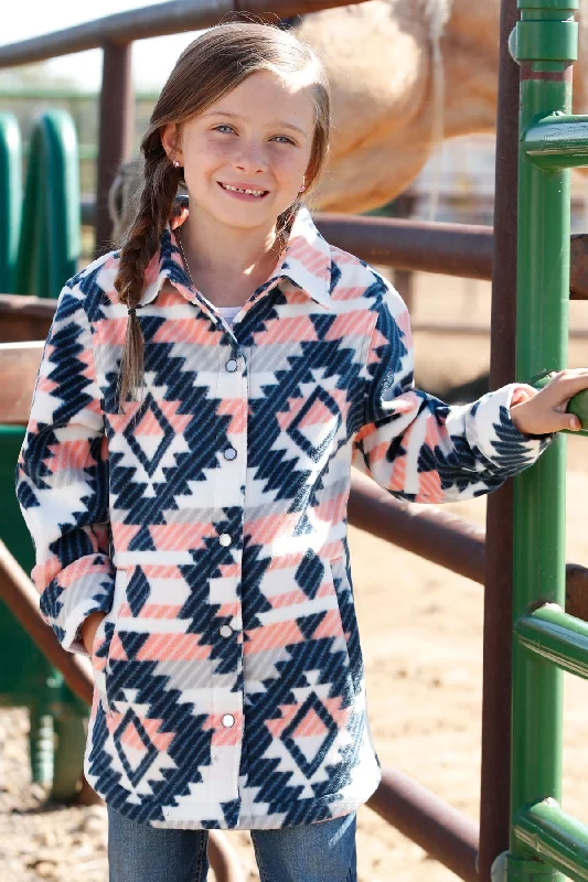 Bottom And Versatile Girl's Cinch Snap Front Shirt Jacket #CWJ8820001