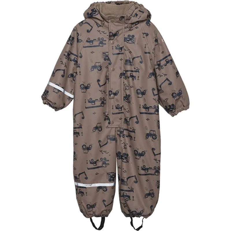 Street Vertical And Horizontal Design CeLaVi Rainwear Suit w. Fleece Navy
