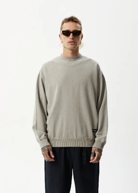 Fashionable Items AFENDS Mens Indica - Crew Neck Jumper - Olive