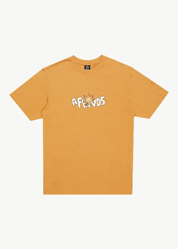 Fresh And Fashionable AFENDS Mens Sunshine - Retro Graphic T-Shirt - Mustard