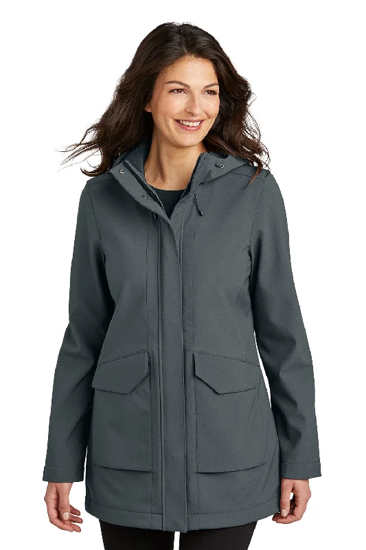 Casual Comfort Port Authority Womens Collective Outer Water Resistant Soft Shell Full Zip Hooded Parka - Graphite Grey - New Casual Comfort Port Authority Womens Collective Outer Water Resistant Soft Shell Full Zip Hooded Parka - Graphite Grey - New