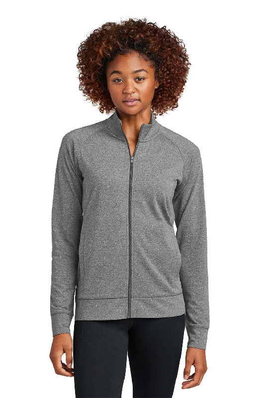 Effortless Comfort Sport-Tek Womens Sport-Wick Moisture Wicking Full Zip Cadet Jacket - Heather Charcoal Grey - New Effortless Comfort Sport-Tek Womens Sport-Wick Moisture Wicking Full Zip Cadet Jacket - Heather Charcoal Grey - New