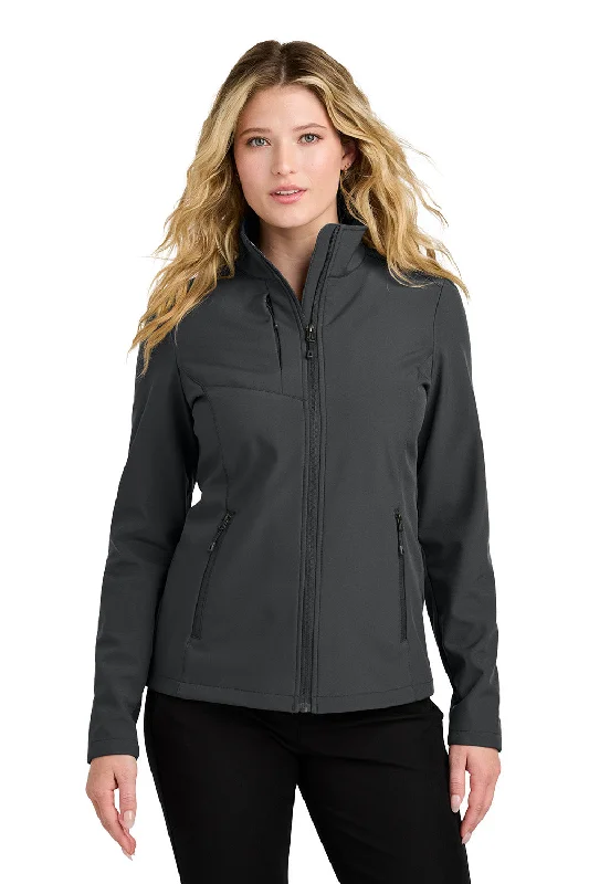 Retro Skirt Design Port Authority Womens C-FREE Core Water Resistant Soft Shell Full Zip Jacket - Steel Grey - New Retro Skirt Design Port Authority Womens C-FREE Core Water Resistant Soft Shell Full Zip Jacket - Steel Grey - New
