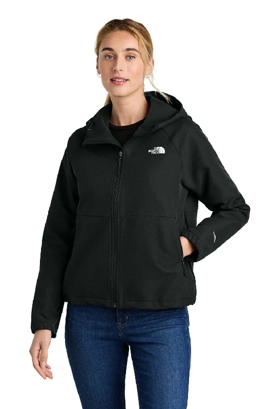 Exquisite Craftsmanship The North Face Womens Barr Lake Water Resistant Soft Shell Full Zip Hooded Jacket - Heather Black - New Exquisite Craftsmanship The North Face Womens Barr Lake Water Resistant Soft Shell Full Zip Hooded Jacket - Heather Black - New