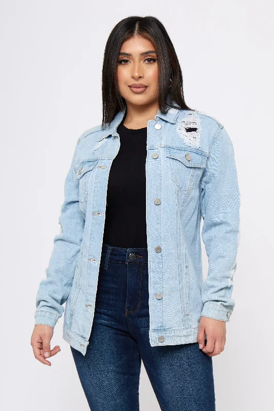Sports Fashion Voodoo Child - Distressed Denim Jacket