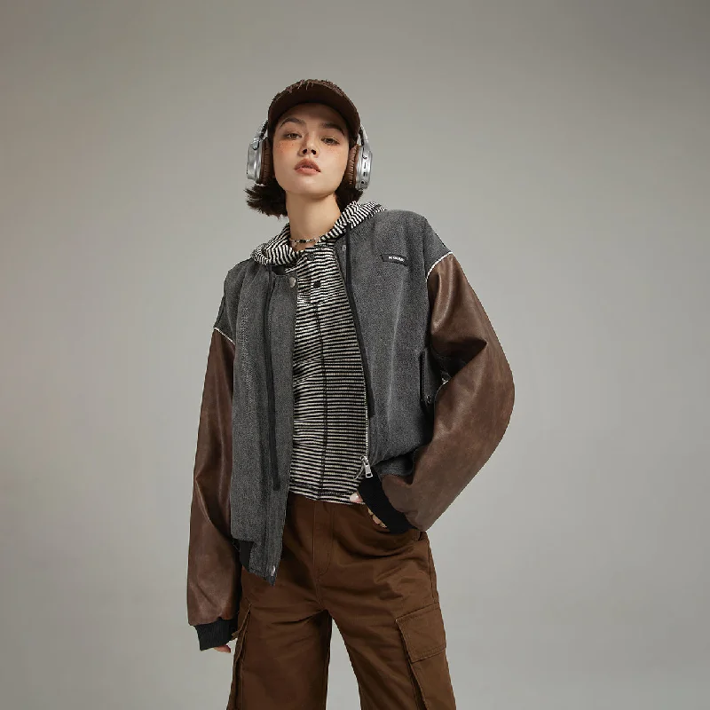 Exquisite Design Leather Color Scheme Varsity Jacket