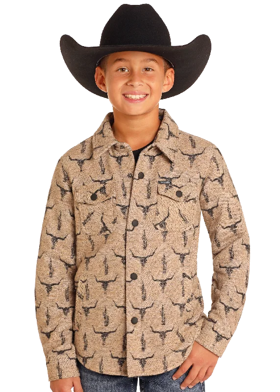 Printing decoration Boy's Rock & Roll Cowboy Shirt Jacket #BK92C04318