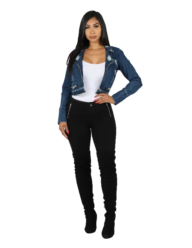 Effortless Elegance On Edge Moto Jacket