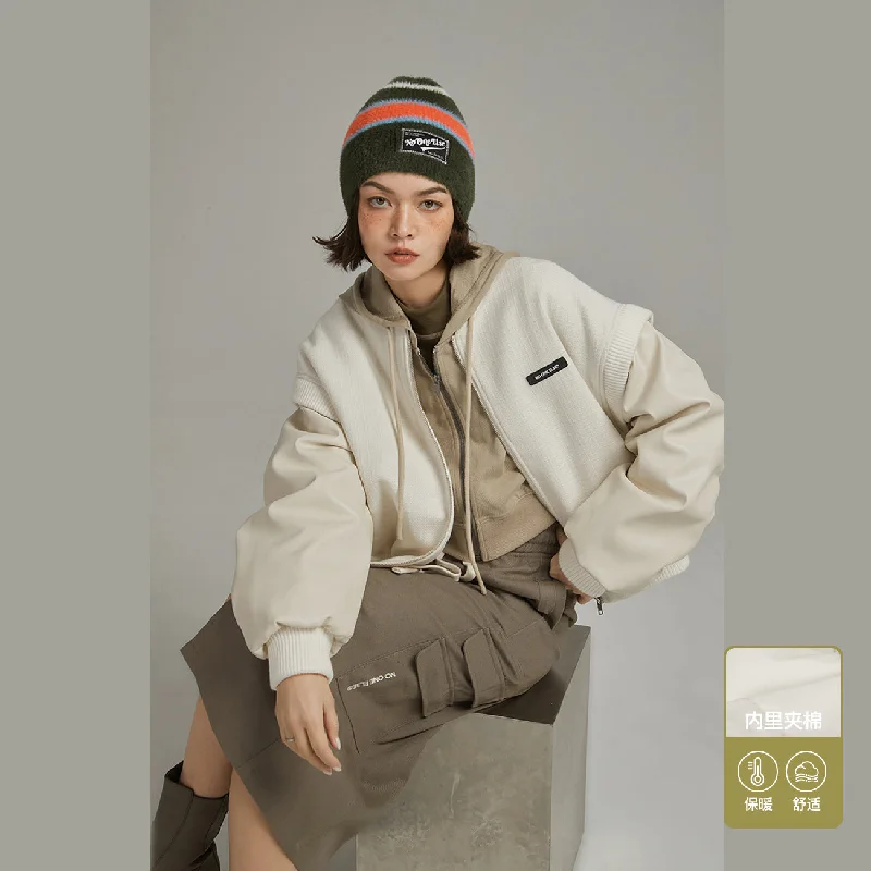 Classic Items Simple Tweed Varsity Jacket