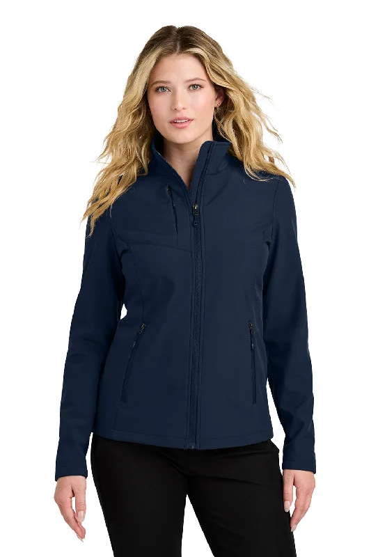 Urban Fashion Port Authority Womens C-FREE Core Water Resistant Soft Shell Full Zip Jacket - True Navy Blue - New Urban Fashion Port Authority Womens C-FREE Core Water Resistant Soft Shell Full Zip Jacket - True Navy Blue - New