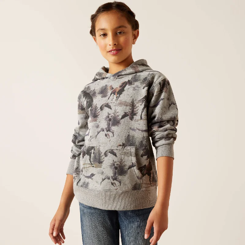 Floral Prints Girl's Ariat Misty Horse Hoodie #10047331