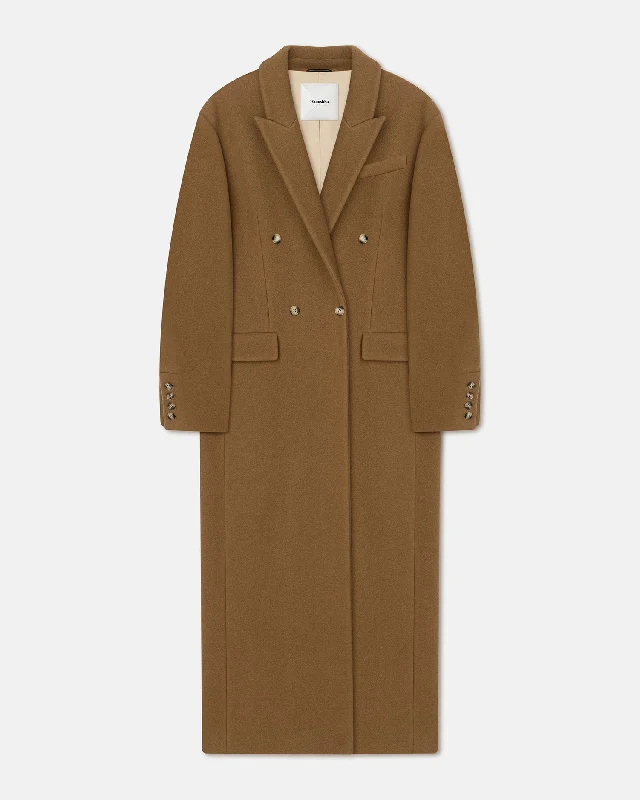 Simple Style Ferris - Felted Wool Coat - Walnut