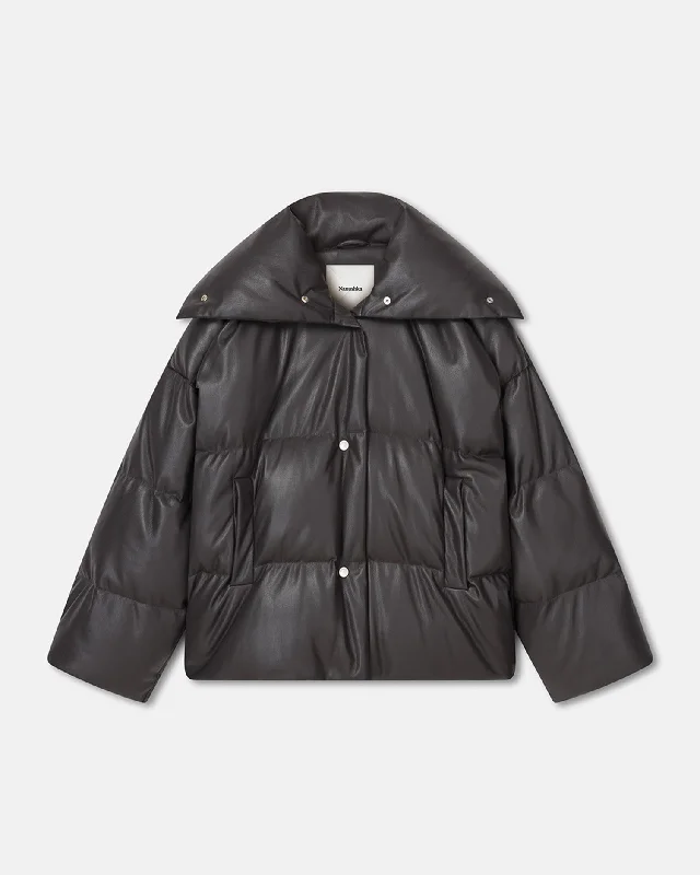 Sports Jumpsuit Alora - Okobor™ Alt-Leather Puffer Jacket - Midnight Green