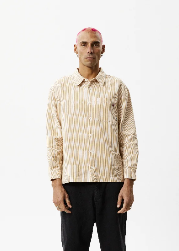 Elegant Style AFENDS Unisex Night Shade - Long Sleeve Shirt - White Stripe