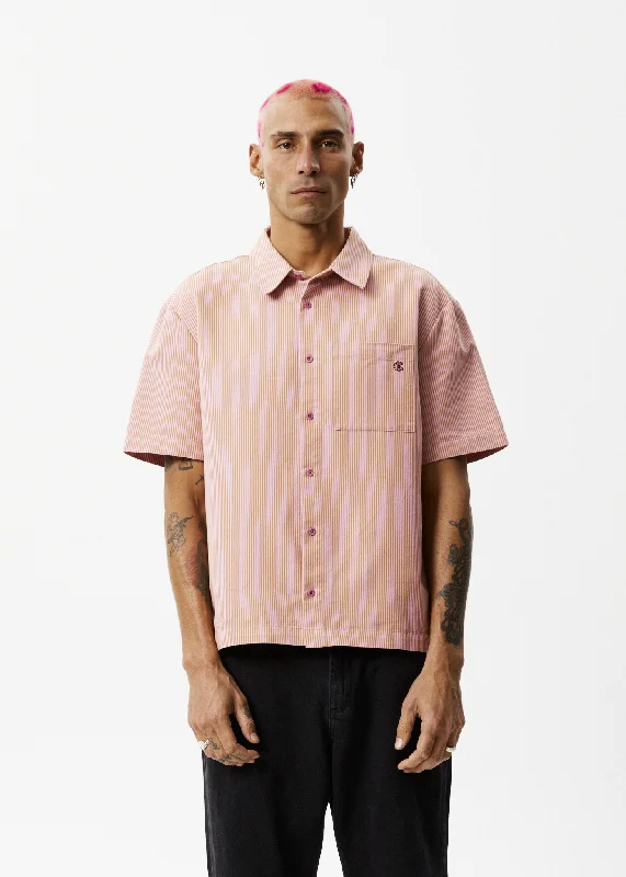 Elegant And Elegant AFENDS Unisex Night Shade - Short Sleeve Shirt - Mustard Stripe