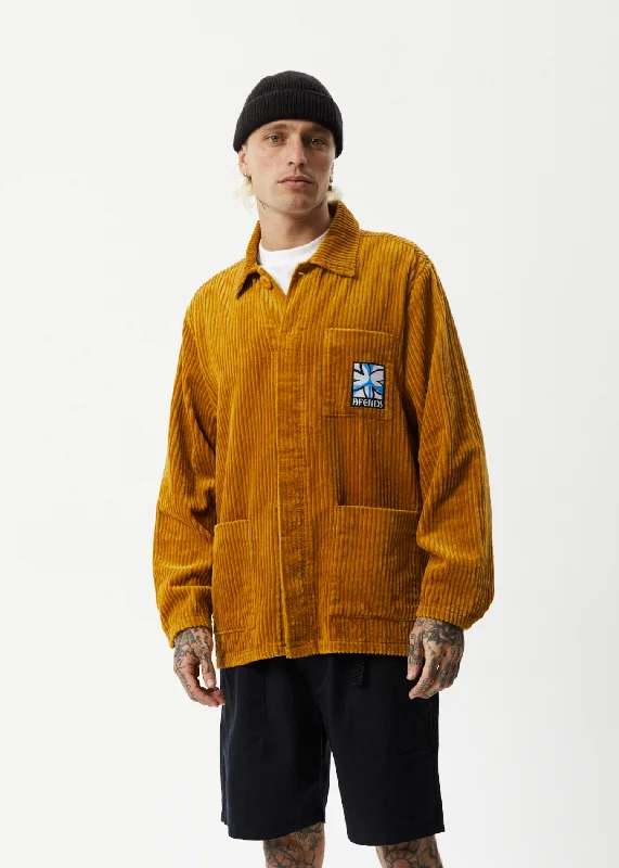 Comfortable Sweaters AFENDS Mens Waterfall - Corduroy Jacket - Mustard