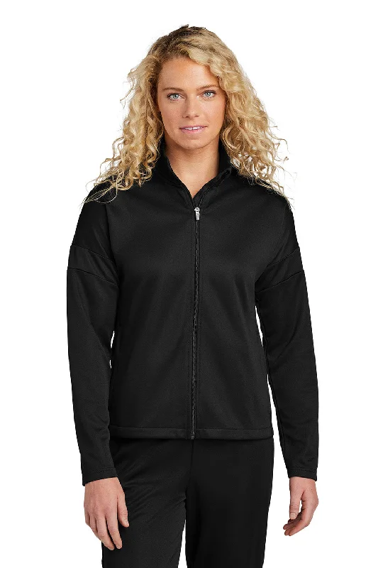 Breathable Style Sport-Tek Womens Moisture Wicking Travel Full Zip Jacket - Black - New
