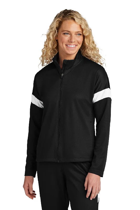 Soft Looks Sport-Tek Womens Moisture Wicking Travel Full Zip Jacket - Black/White - New Soft Looks Sport-Tek Womens Moisture Wicking Travel Full Zip Jacket - Black/White - New