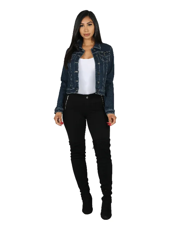 Relaxed Style Classic Jacket in Stretch Denim
