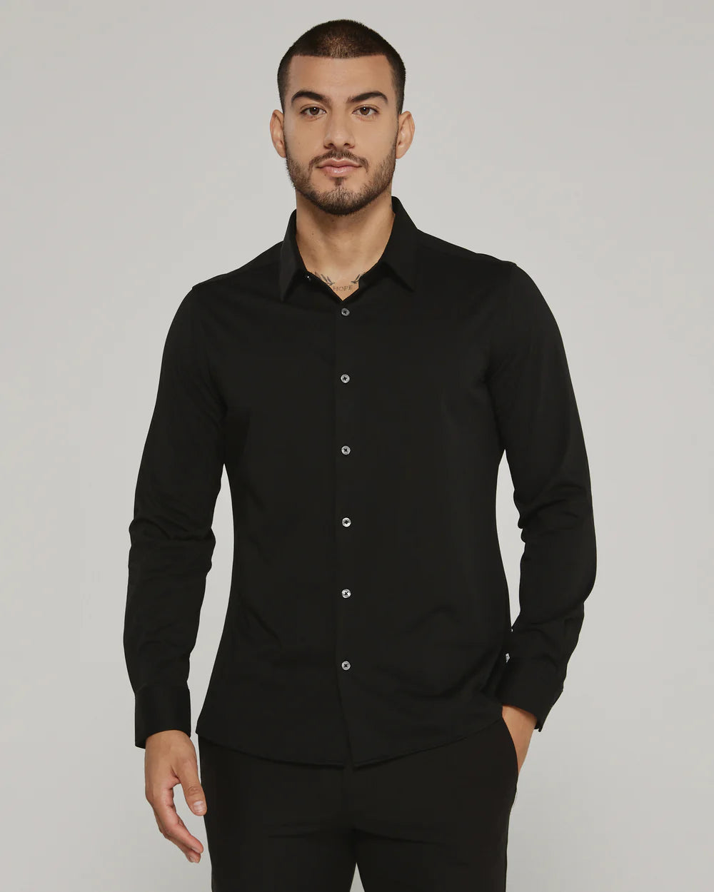 Exquisite Details Girona Long Sleeve Shirt | Black