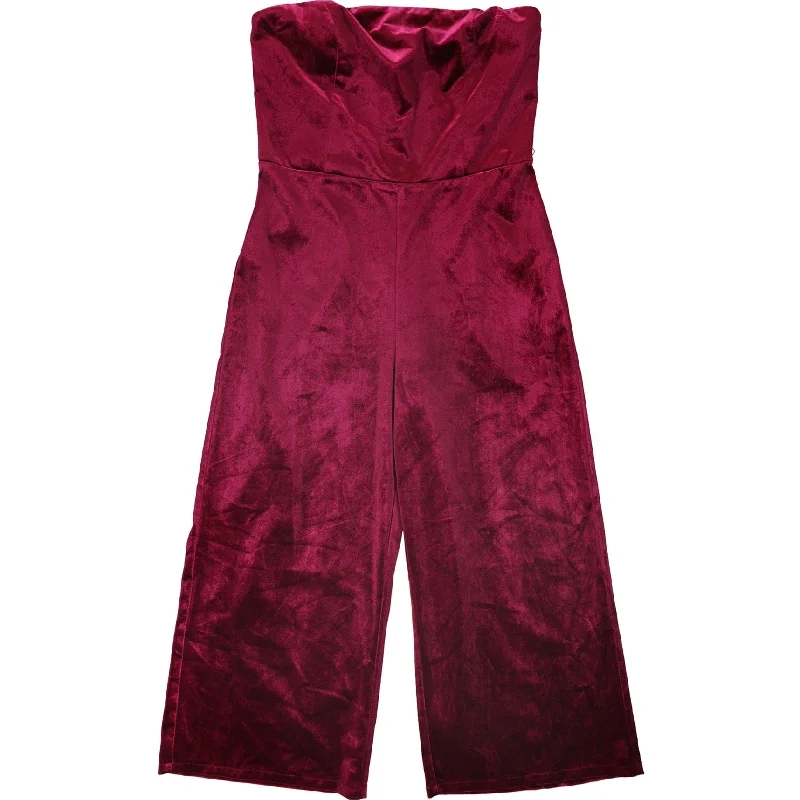 Embroidery Design Lucy Paris Womens Strapless Velvet Jumpsuit