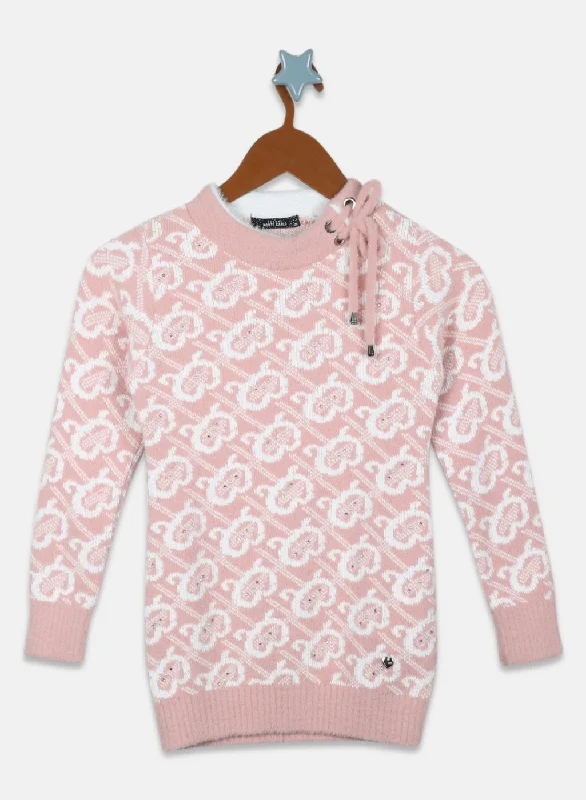 Classic Color Girls Peach Jaquard Top