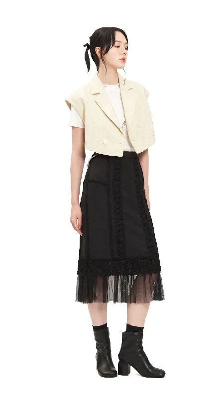 Sports High Waist Style Cropped Jacquard Waistcoast