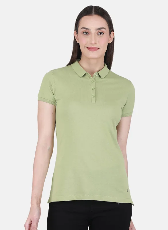 Casual Street Women Green Solid T-Shirt