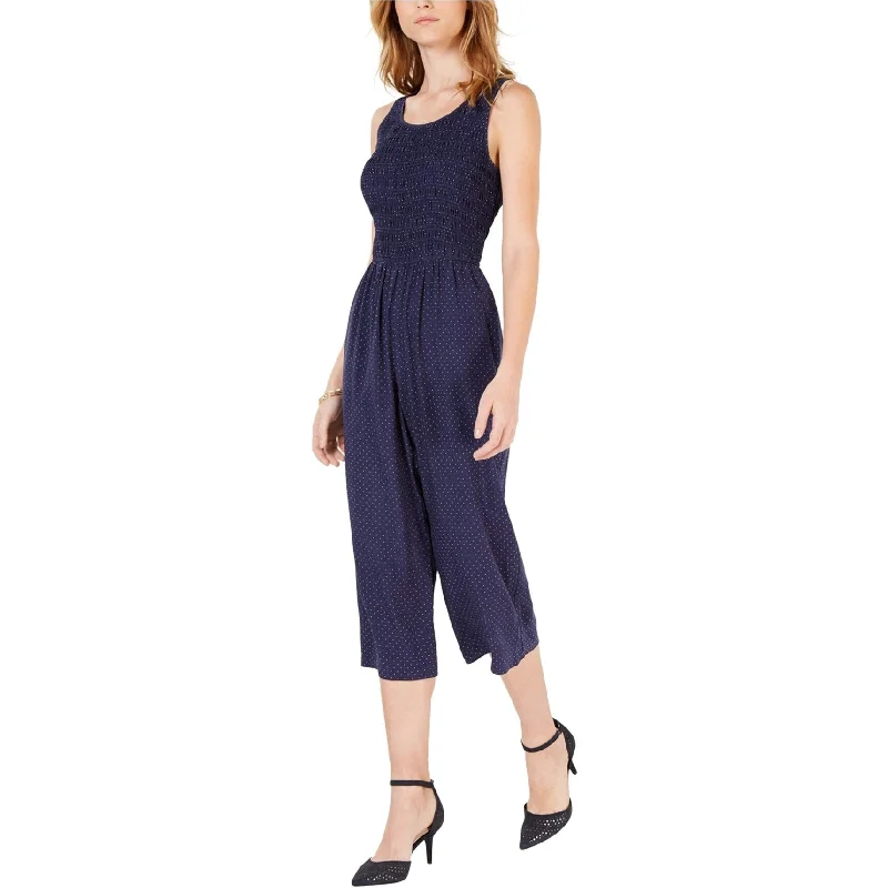 High-end atmosphere maison Jules Womens Smocked Jumpsuit, Blue, Large
