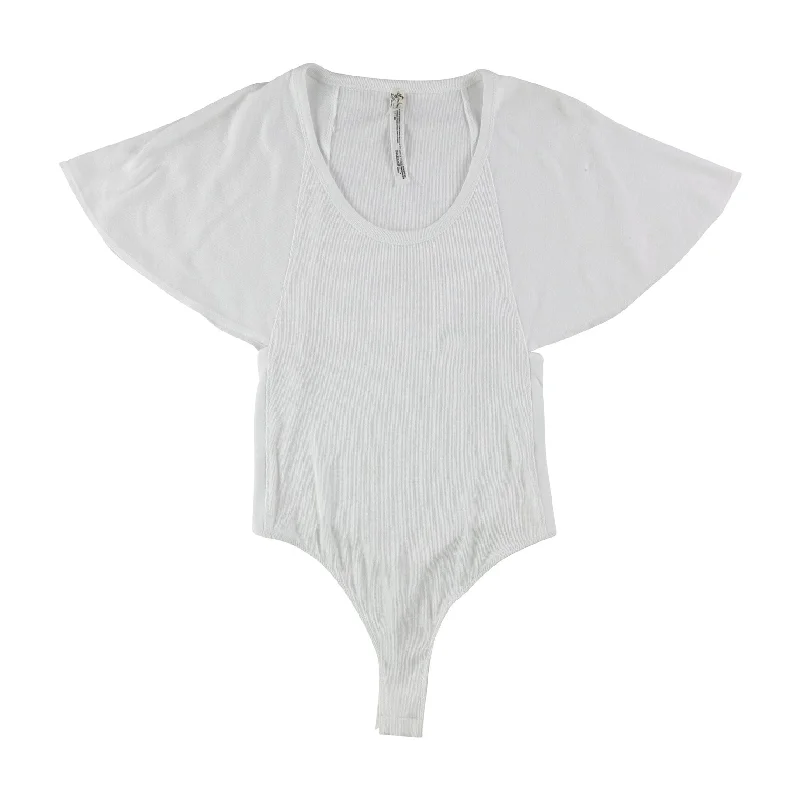 Chic Lounge Free People Womens Byron Bodysuit Jumpsuit, White, Small