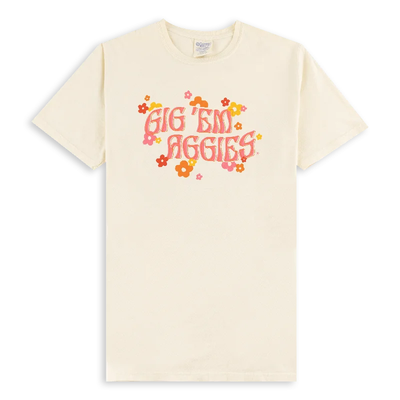 Personalized Design Gig 'Em Aggies Floral T-Shirt