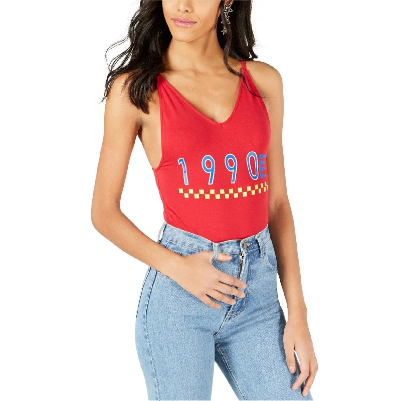 Street Fashion Project 28 Womens Camisole Thong Bodysuit Jumpsuit, Red, Medium