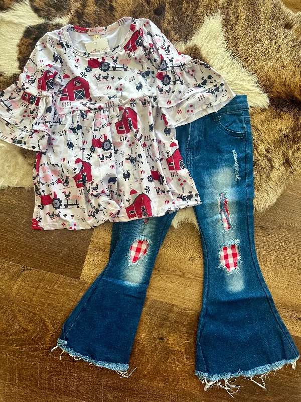 Sports Tights Red Barn Girls Set