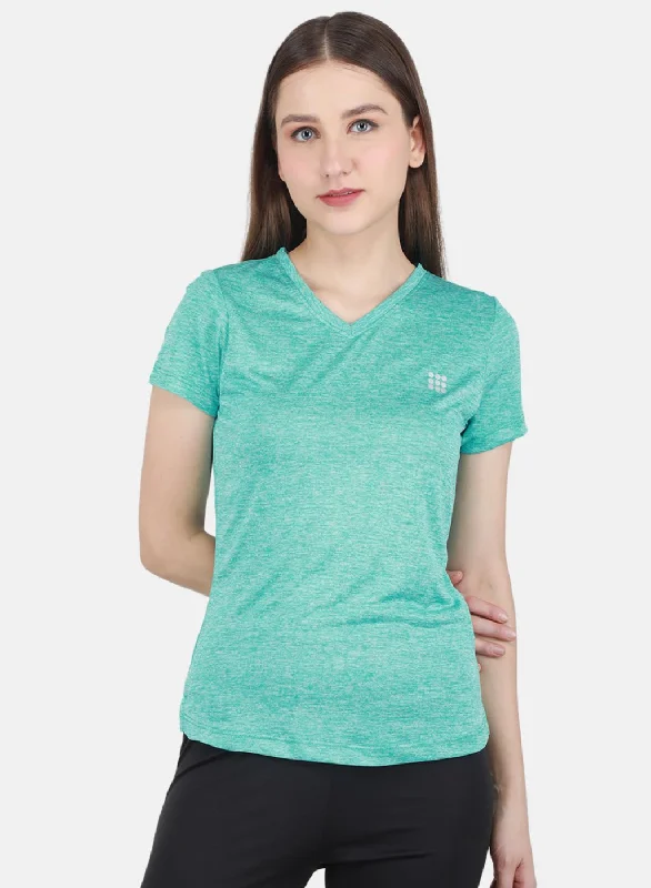 Fashionable And Fashionable Women Sea Green Solid Top
